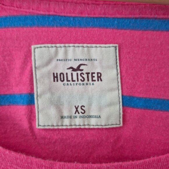 Hollister Y2K Scoop Neck Pink and Blue Striped Top Sz Xs - Picture 4 of 7